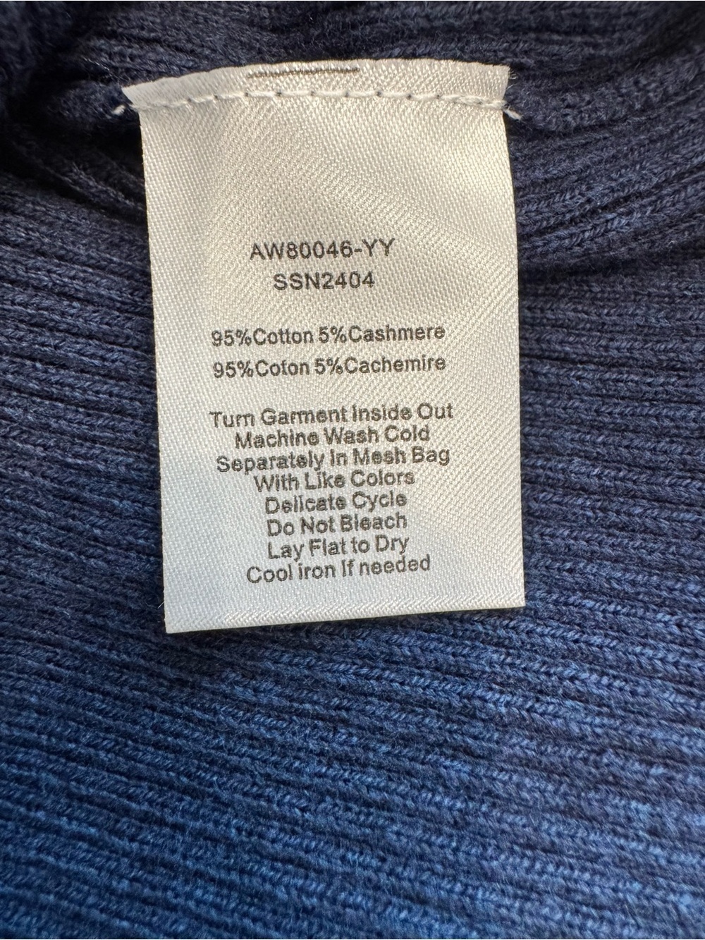 ATM, Small, Navy Short-Sleeves cashmere Knit blend Sweater with White Trim - Picture 10 of 11